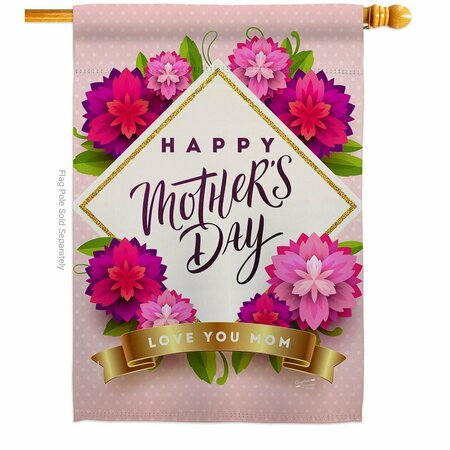 PATIO TRASERO Pink Mother Day Family 28 x 40 in. Double-Sided Vertical House Flags for Decoration Banner Garden PA3920166